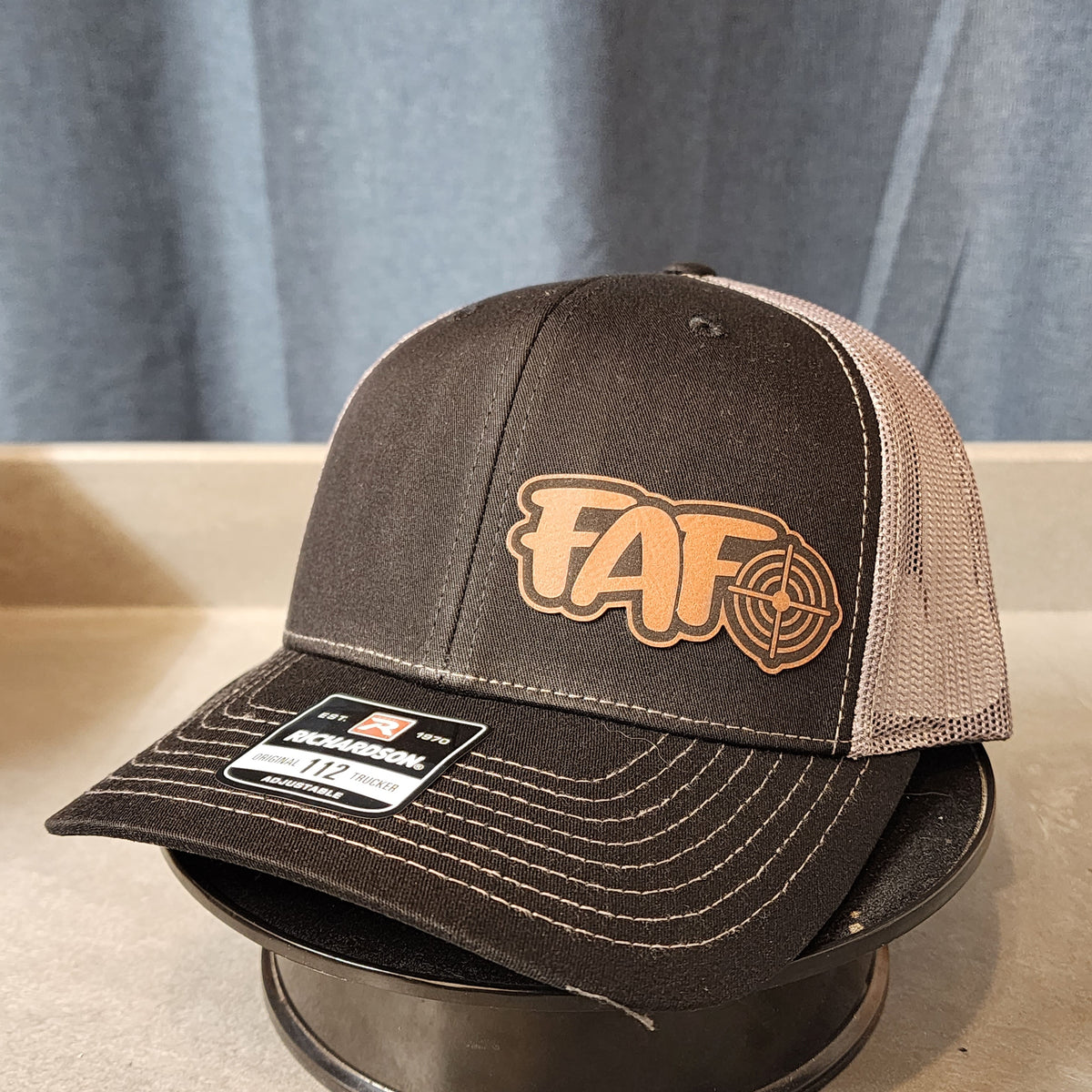 Richardson Trucker Hat W/Leather Patch
