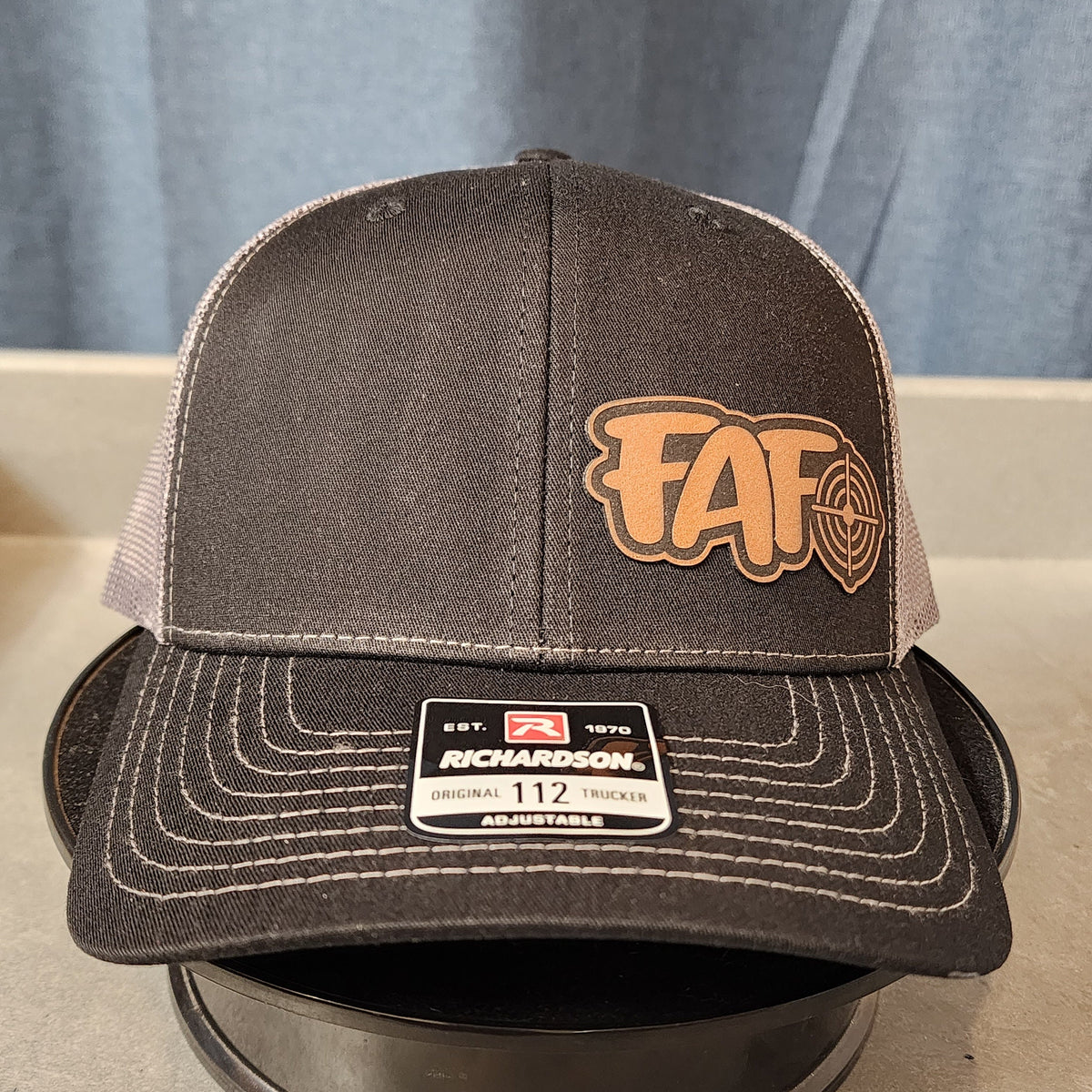 Richardson Trucker Hat W/Leather Patch